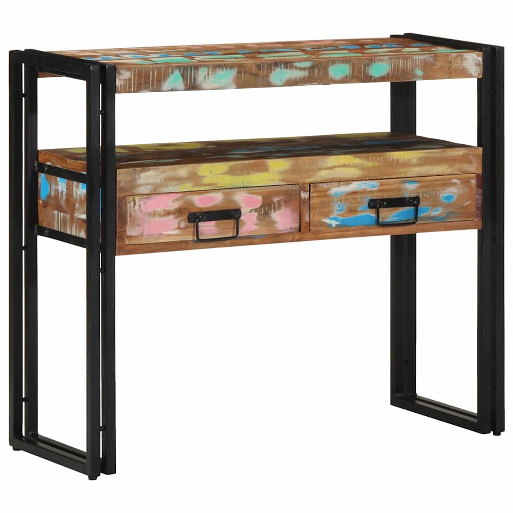 Table console 90 x 33 x 75 cm bois de récupération massif - XIOS