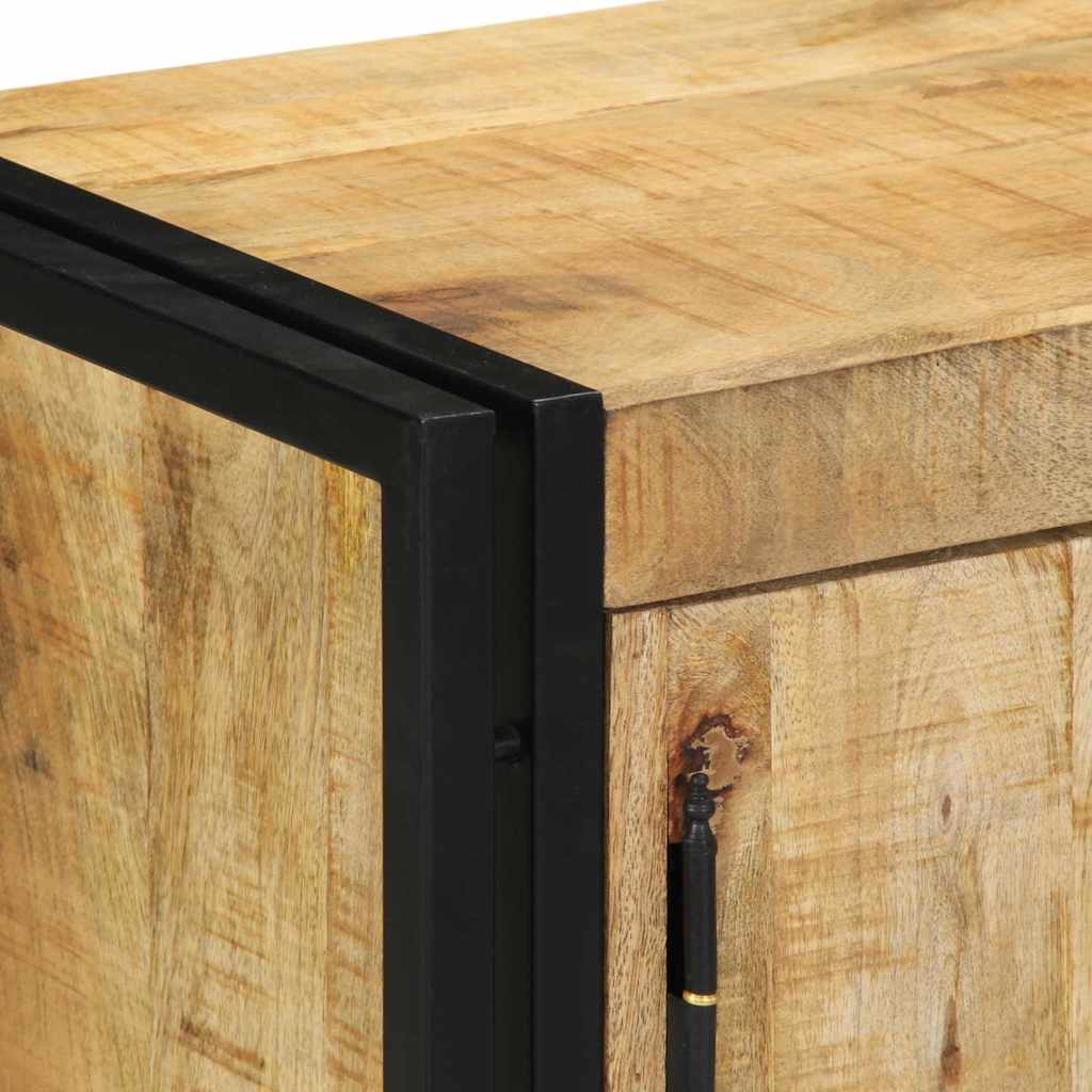 Meuble à Chaussures avec étagère Noir Bois de manguier massif - XIOS