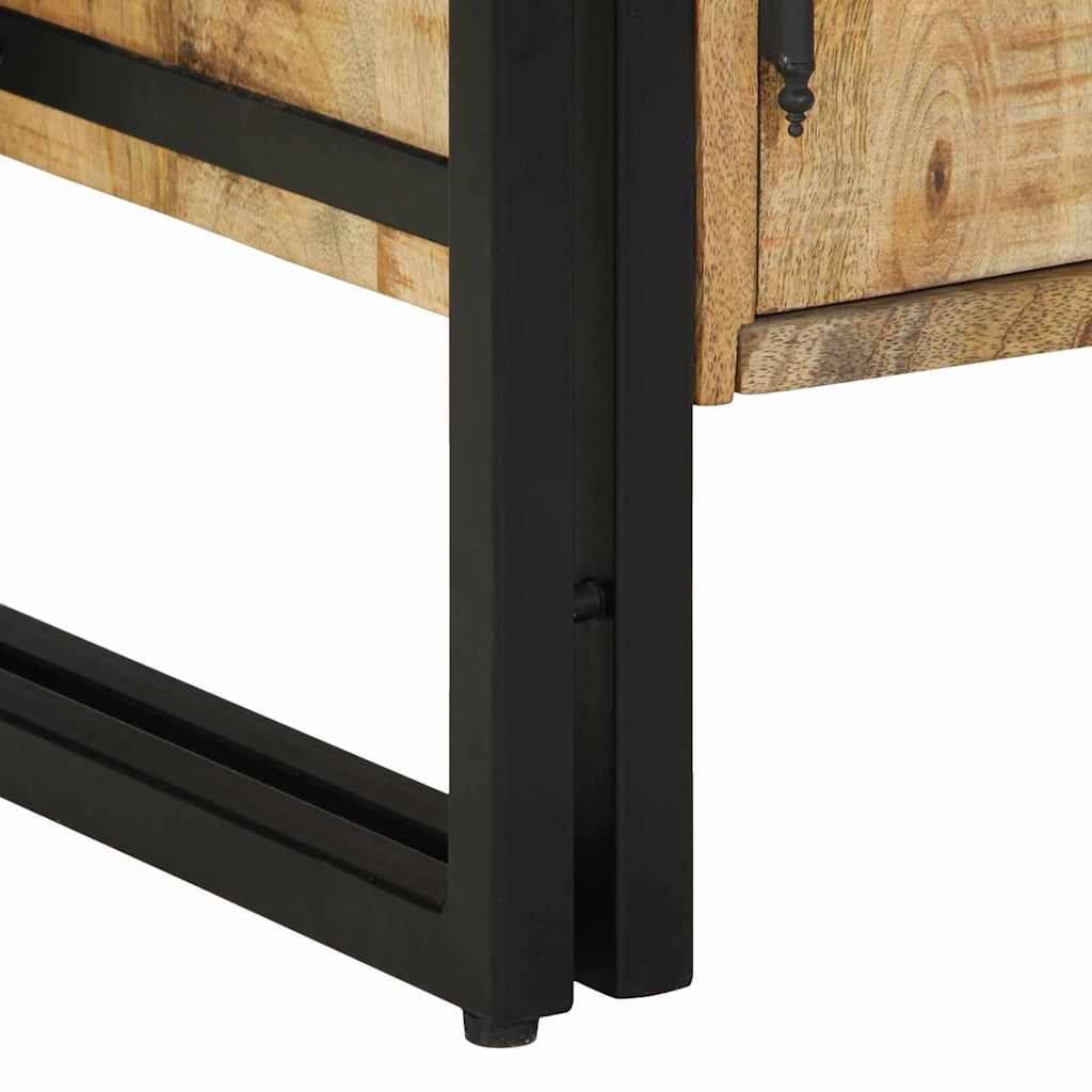 Meuble à Chaussures avec étagère Noir Bois de manguier massif - XIOS