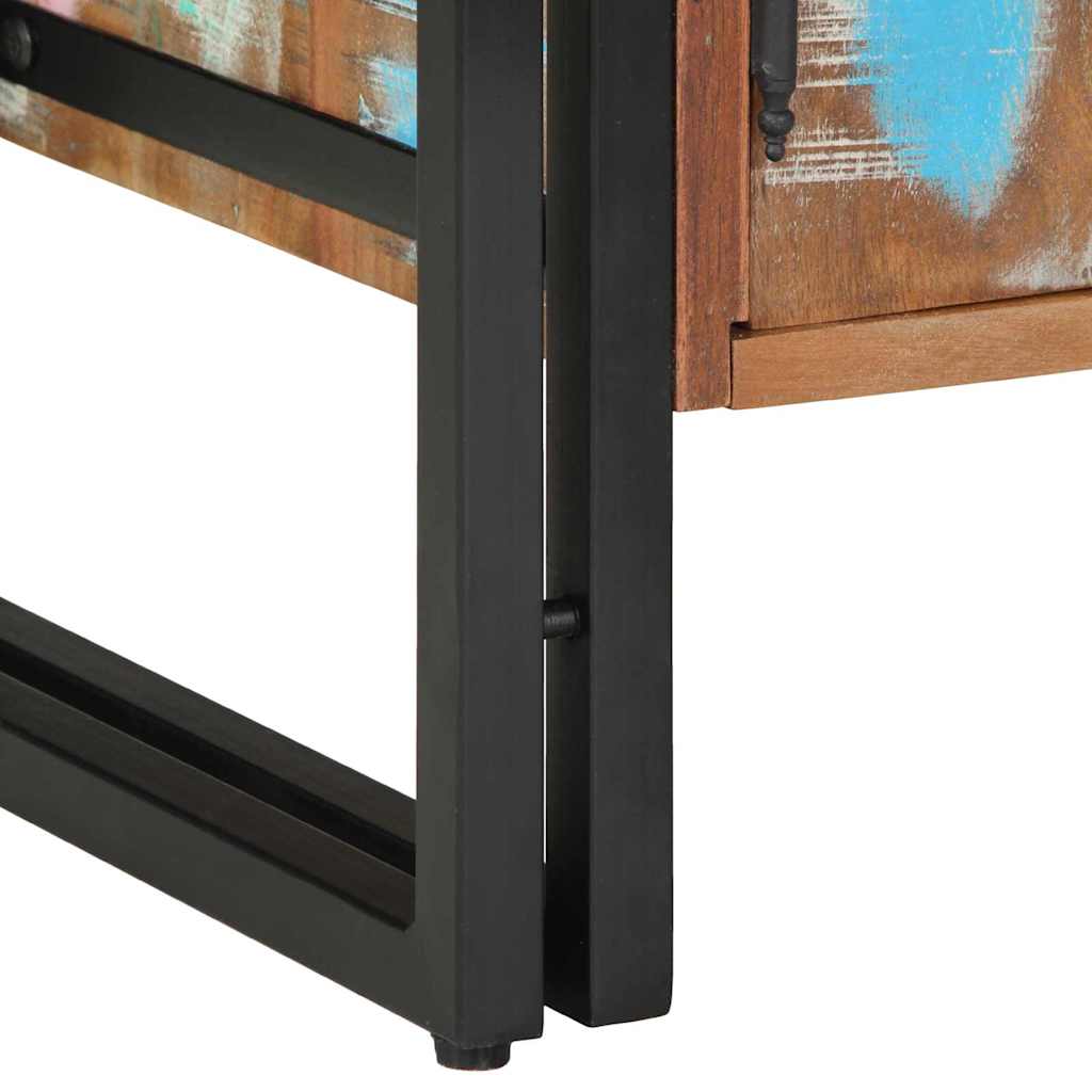 Meuble à Chaussures avec porte Noir Bois massif de récupération - XIOS