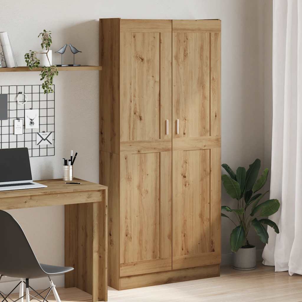 Buffet haut chêne artisanal 82,5x30,5x185 cm bois d'ingénierie - XIOS
