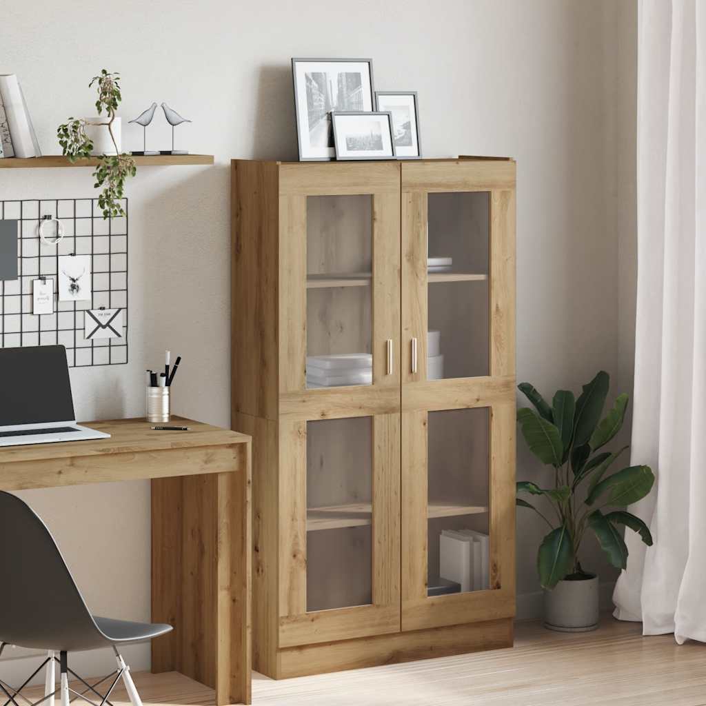 Buffet haut chêne artisanal 82,5x30,5x150 cm bois d'ingénierie - XIOS