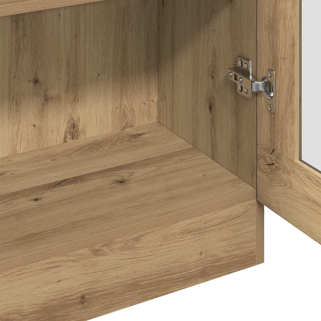 Buffet haut chêne artisanal 82,5x30,5x150 cm bois d'ingénierie - XIOS