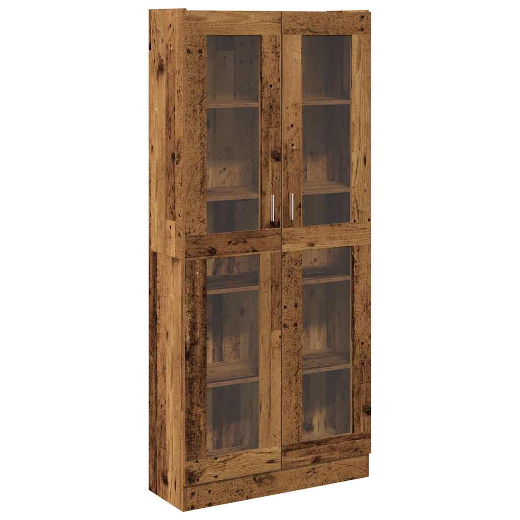 Buffet haut vieux bois 82,5x30,5x185 cm bois d'ingénierie - XIOS