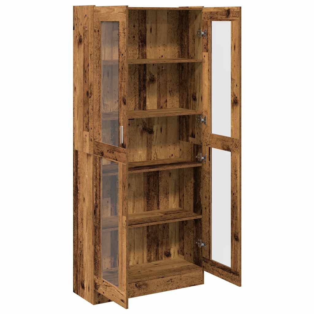 Buffet haut vieux bois 82,5x30,5x185 cm bois d'ingénierie - XIOS