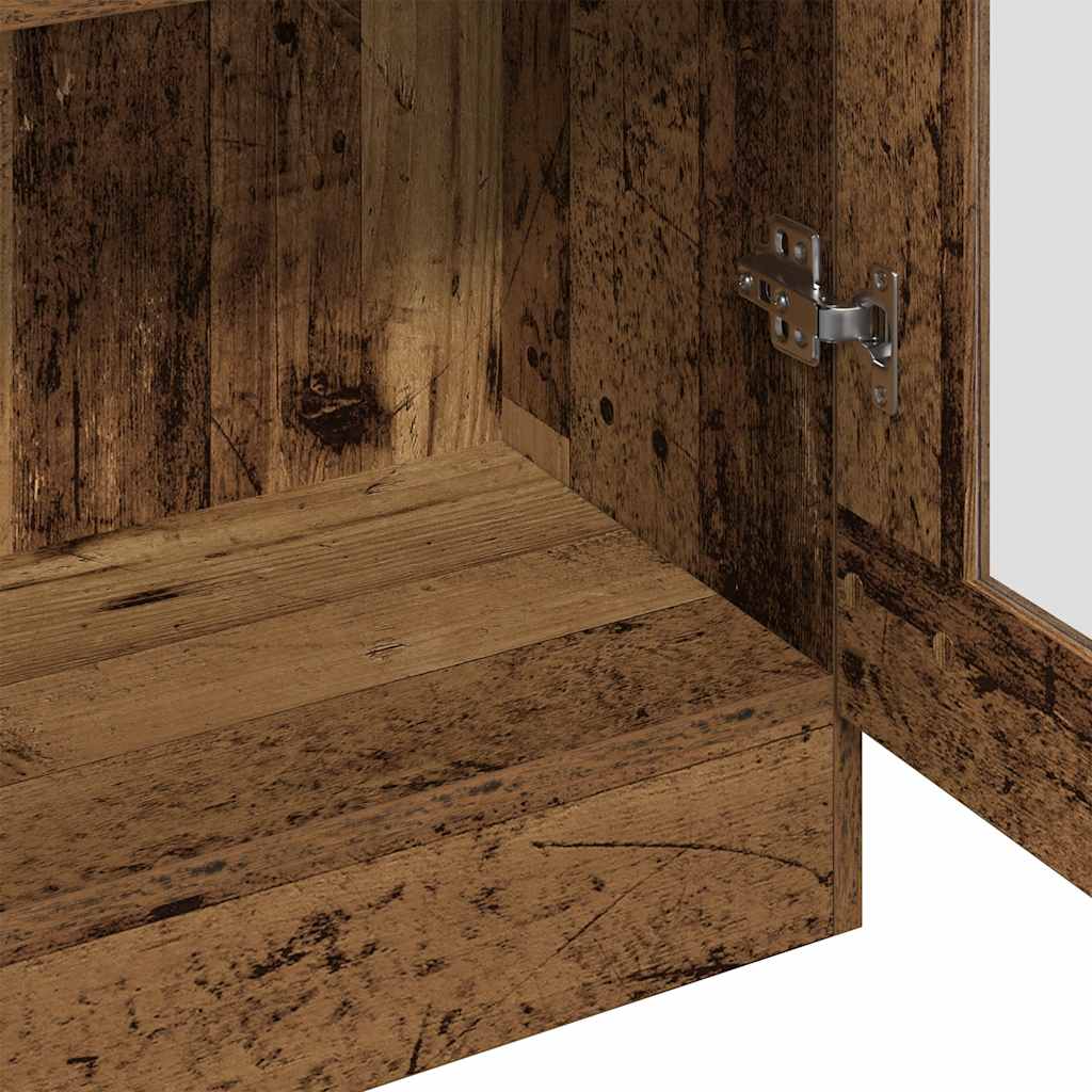 Buffet haut vieux bois 82,5x30,5x185 cm bois d'ingénierie - XIOS