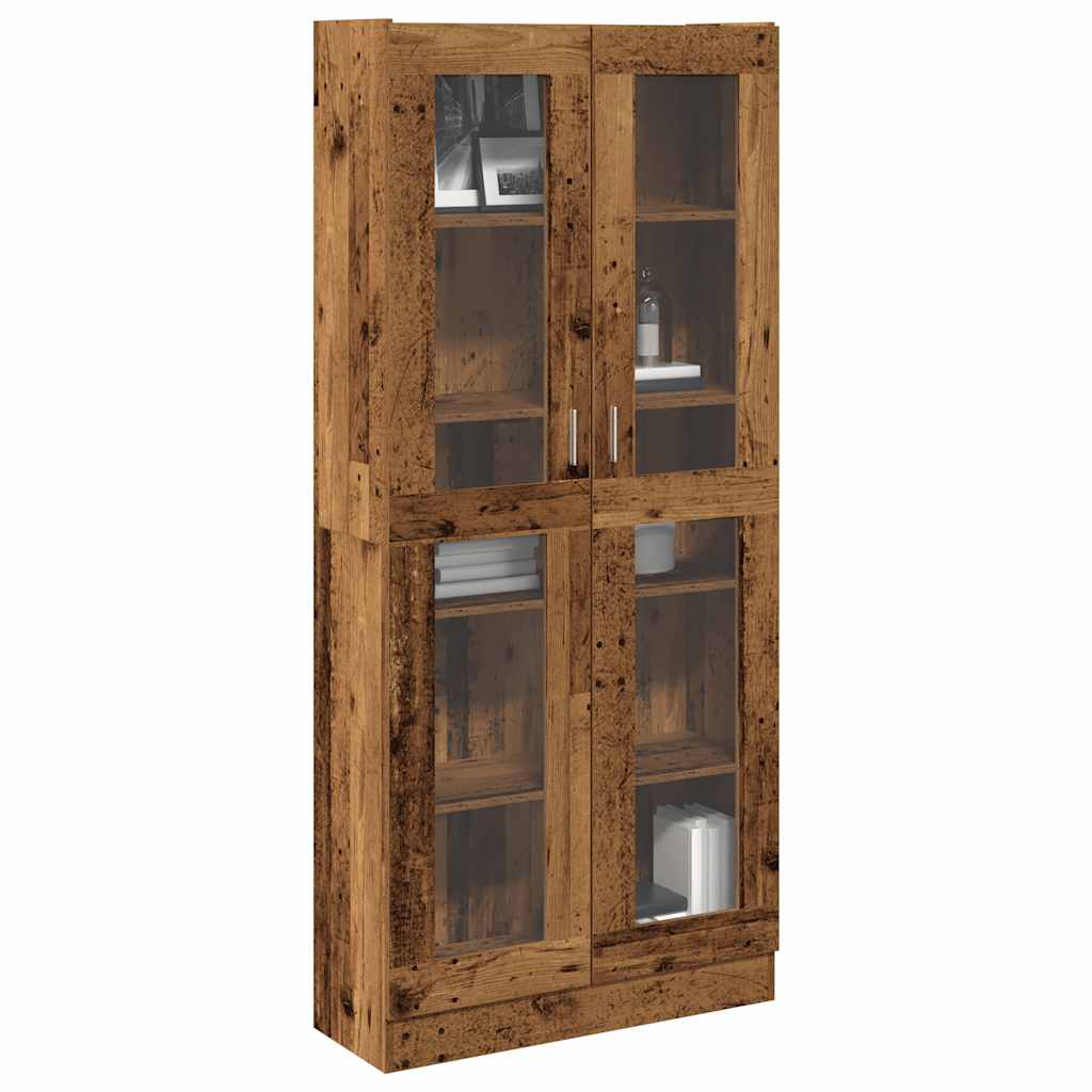 Buffet haut vieux bois 82,5x30,5x185 cm bois d'ingénierie - XIOS