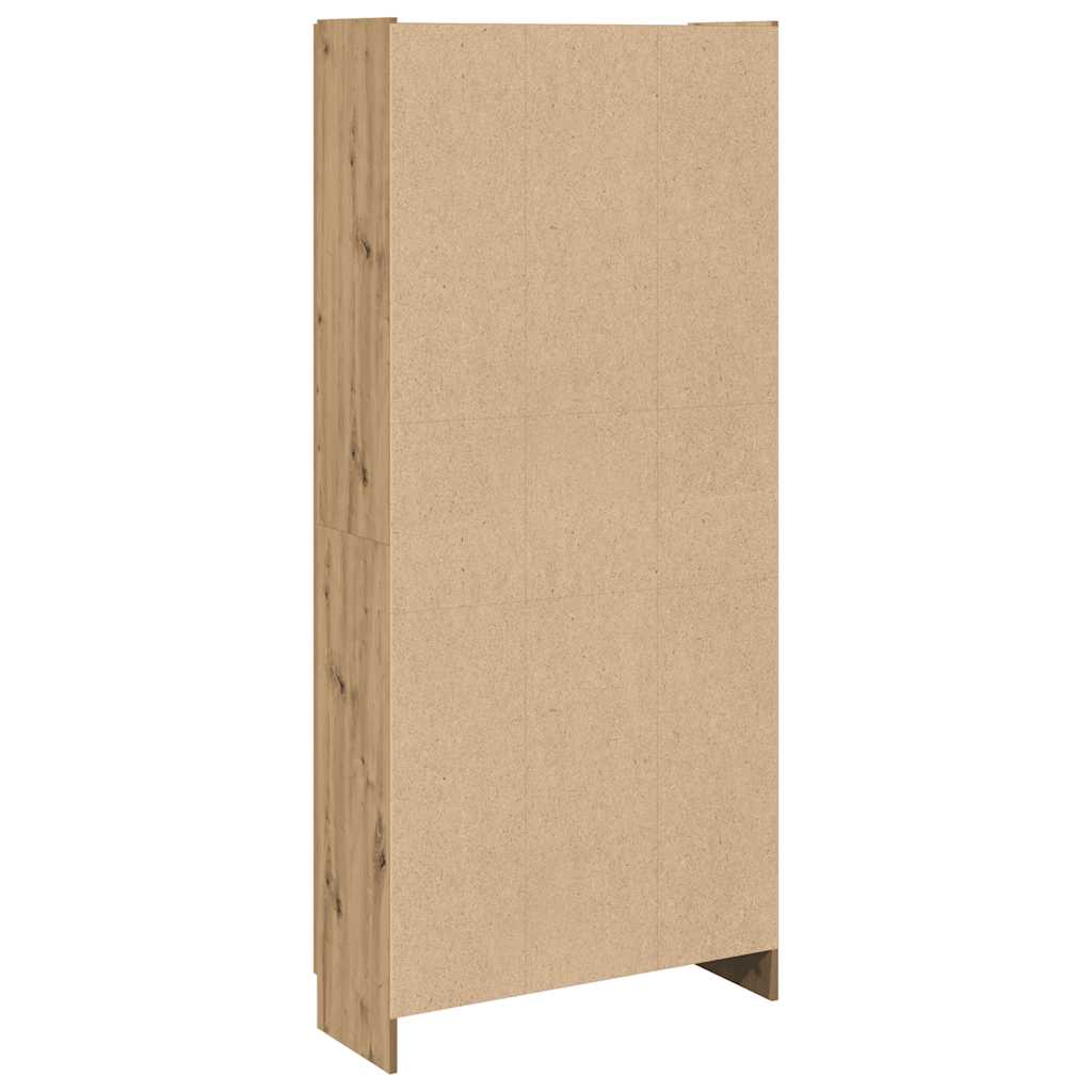 Buffet haut chêne artisanal 82,5x30,5x185 cm bois d'ingénierie - XIOS