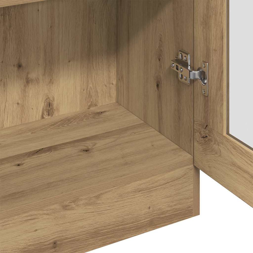 Buffet haut chêne artisanal 82,5x30,5x185 cm bois d'ingénierie - XIOS
