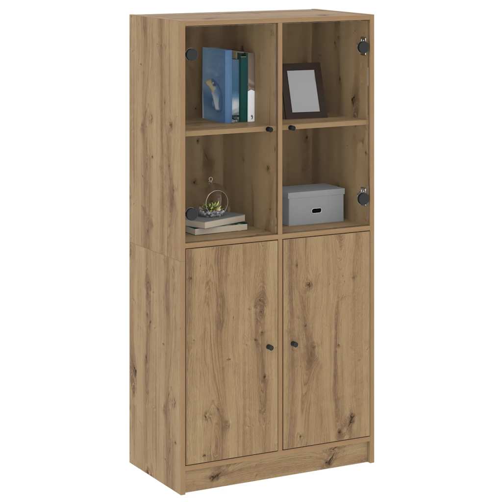 Buffet haut avec portes chêne artisanal bois d'ingénierie - XIOS