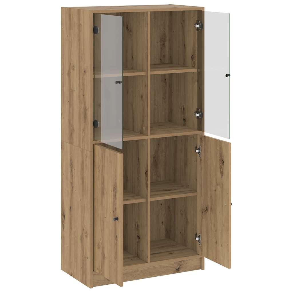 Buffet haut avec portes chêne artisanal bois d'ingénierie - XIOS
