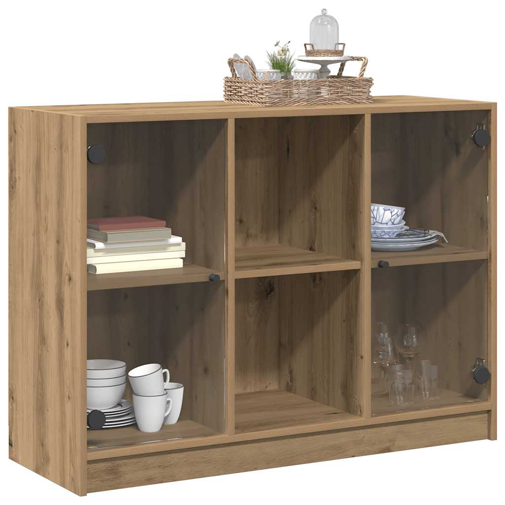 Buffet chêne artisanal 102x37x75,5 cm bois d'ingénierie - XIOS