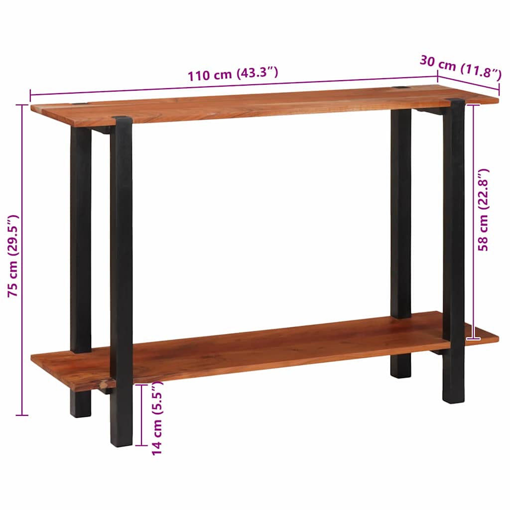 Table console Marron 110 x 30 x 75 cm Bois d'acacia massif - XIOS