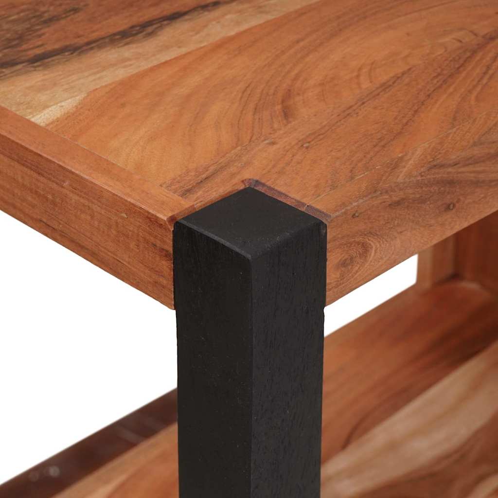 Bibliothèque Marron, Noir 50 x 30 x 110 cm Bois d'Acacia Massif - XIOS