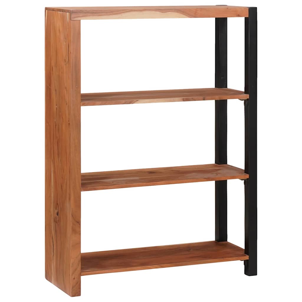 Bibliothèque Marron, Noir 80 x 30 x 110 cm Bois d'Acacia Massif - XIOS