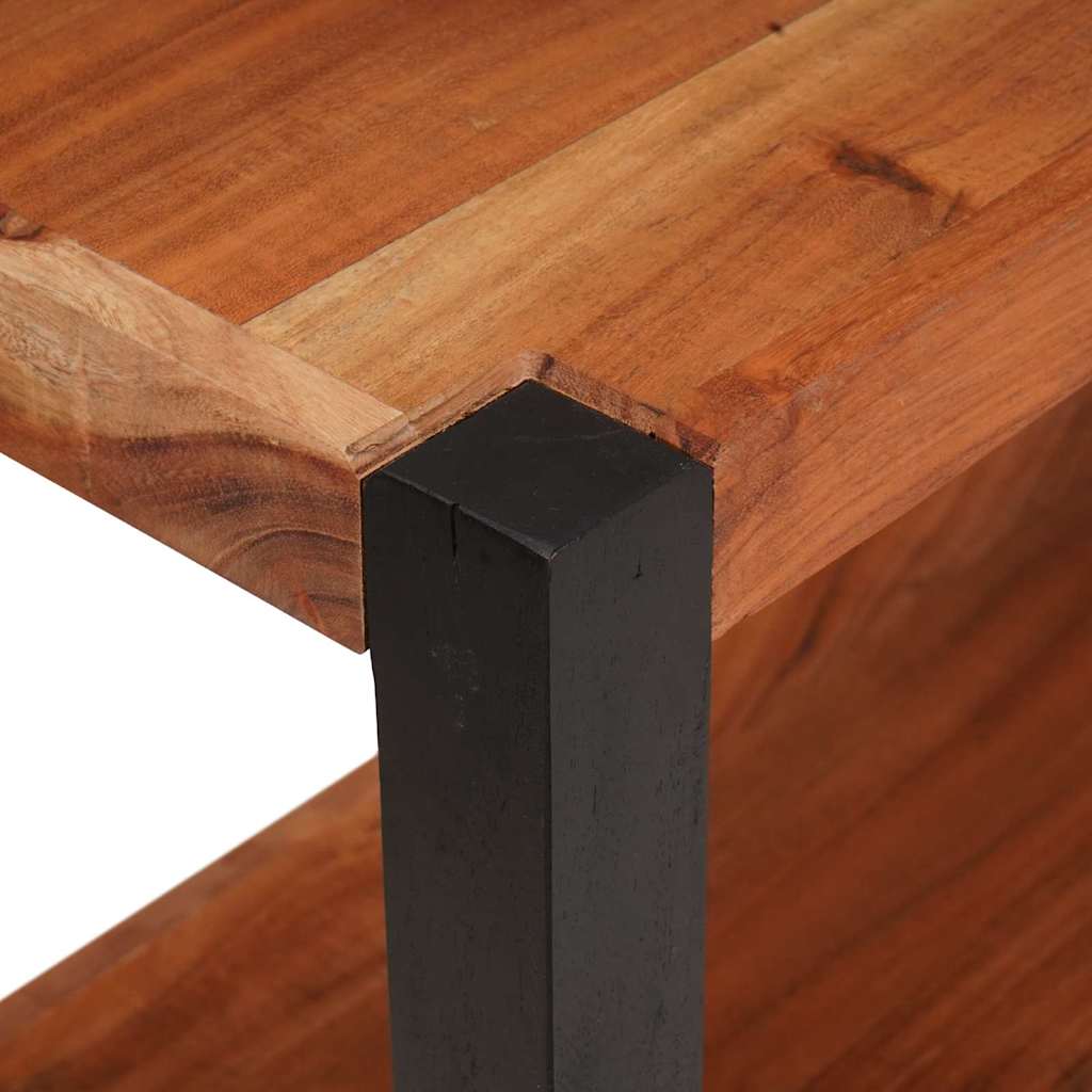 Bibliothèque Marron, Noir 80 x 30 x 40 cm Bois d'Acacia Massif - XIOS