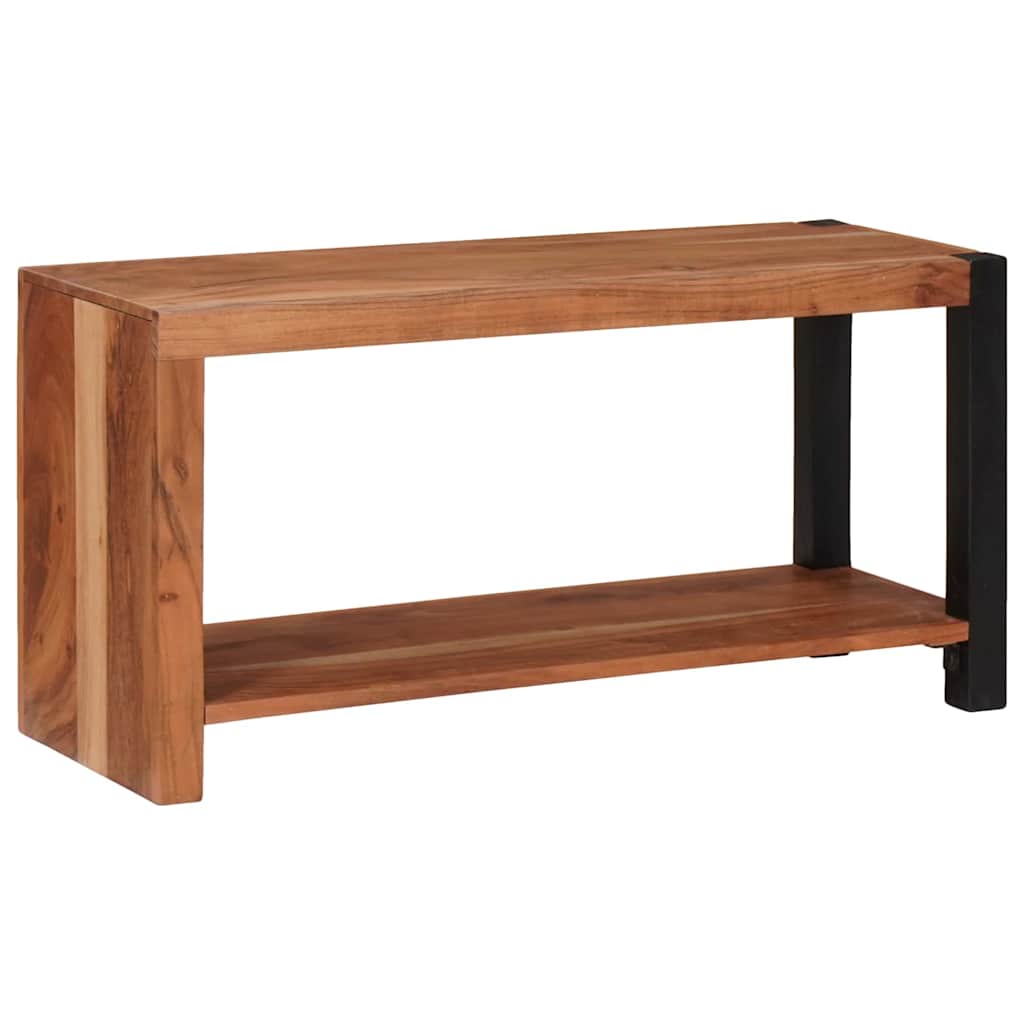 Bibliothèque Marron, Noir 80 x 30 x 40 cm Bois d'Acacia Massif - XIOS