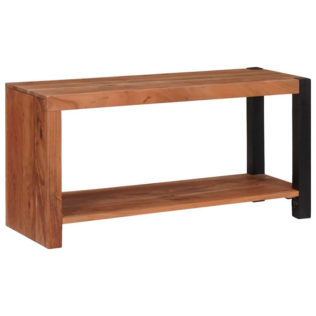 Bibliothèque Marron, Noir 80 x 30 x 40 cm Bois d'Acacia Massif - XIOS