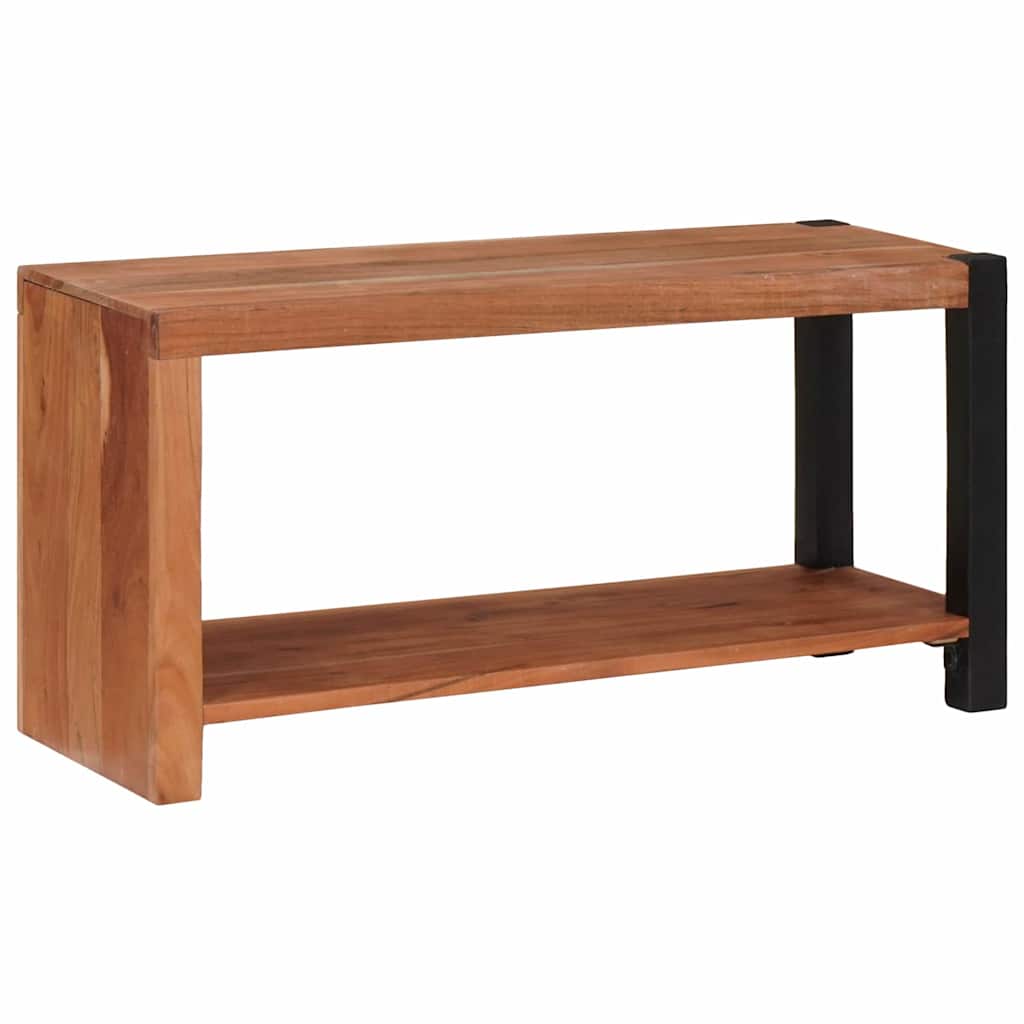 Bibliothèque Marron, Noir 80 x 30 x 40 cm Bois d'Acacia Massif - XIOS