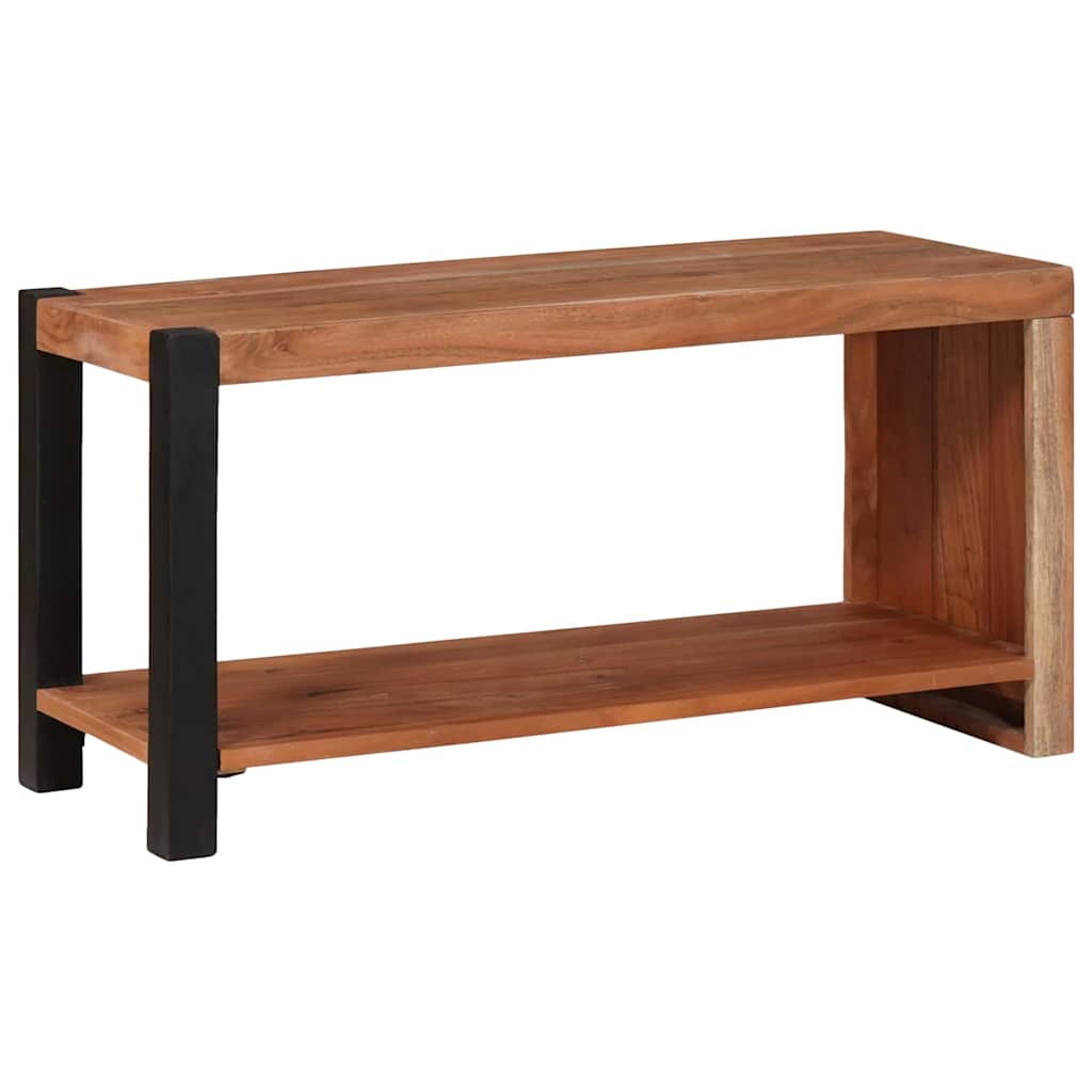 Bibliothèque Marron, Noir 80 x 30 x 40 cm Bois d'Acacia Massif - XIOS
