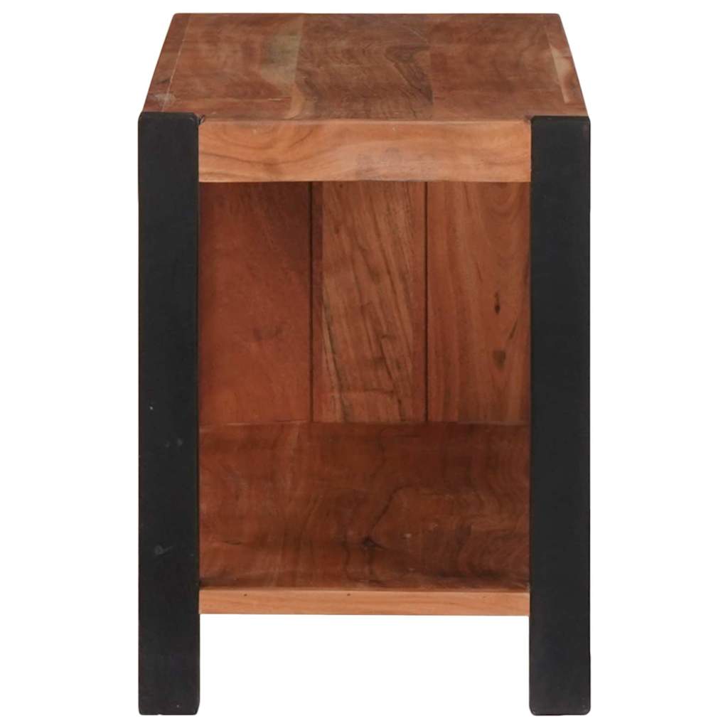 Bibliothèque Marron, Noir 80 x 30 x 40 cm Bois d'Acacia Massif - XIOS