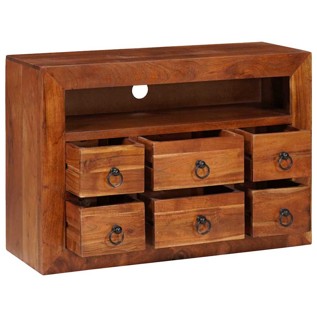 Buffet avec tiroir Marron 80 x 30 x 55 cm Bois d'acacia massif - XIOS
