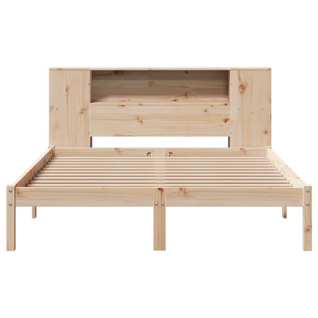 Lit bibliothèque sans matelas 140x190 cm bois de pin massif - XIOS