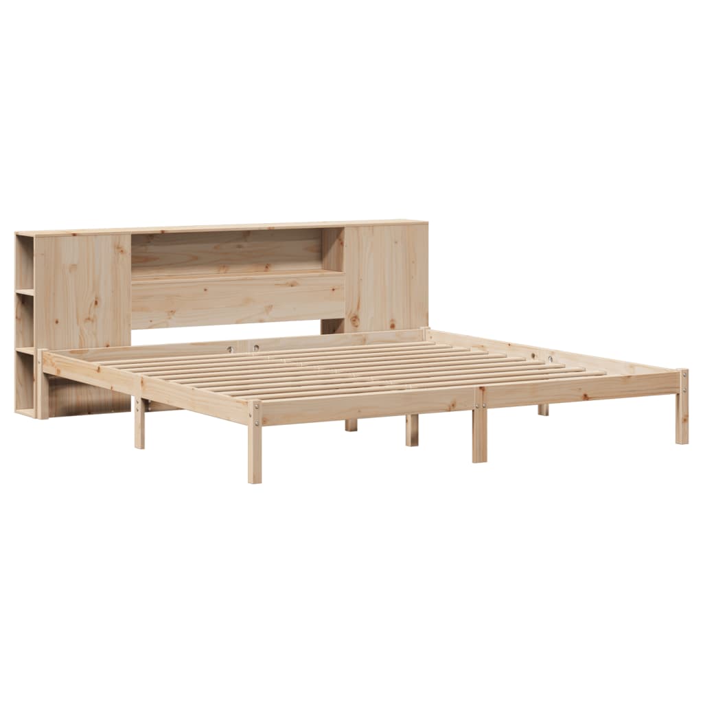 Lit bibliothèque sans matelas 180x200 cm bois massif de pin - XIOS