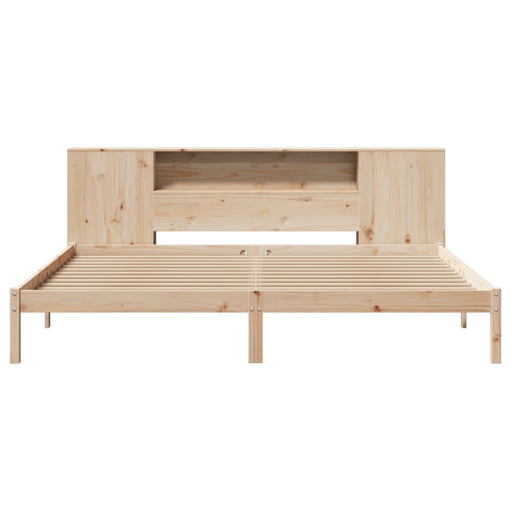 Lit bibliothèque sans matelas 180x200 cm bois massif de pin - XIOS
