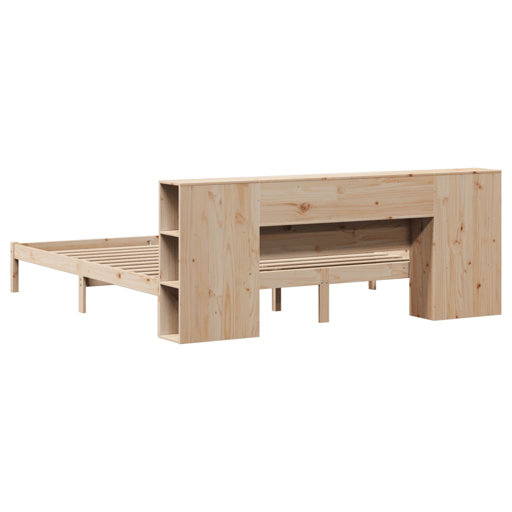 Lit bibliothèque sans matelas 180x200 cm bois massif de pin - XIOS