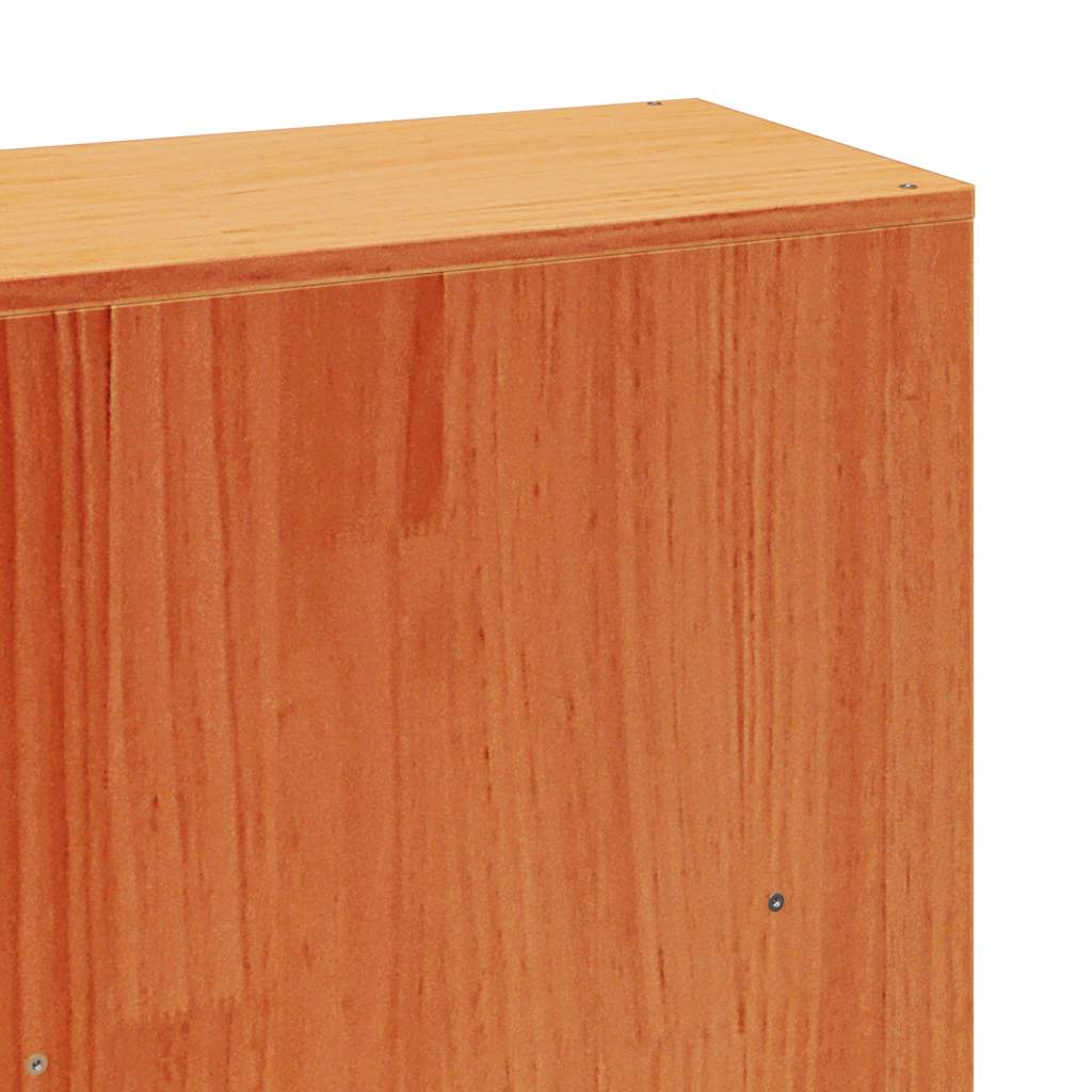 Lit bibliothèque sans matelas cire marron 200x200 cm pin massif - XIOS