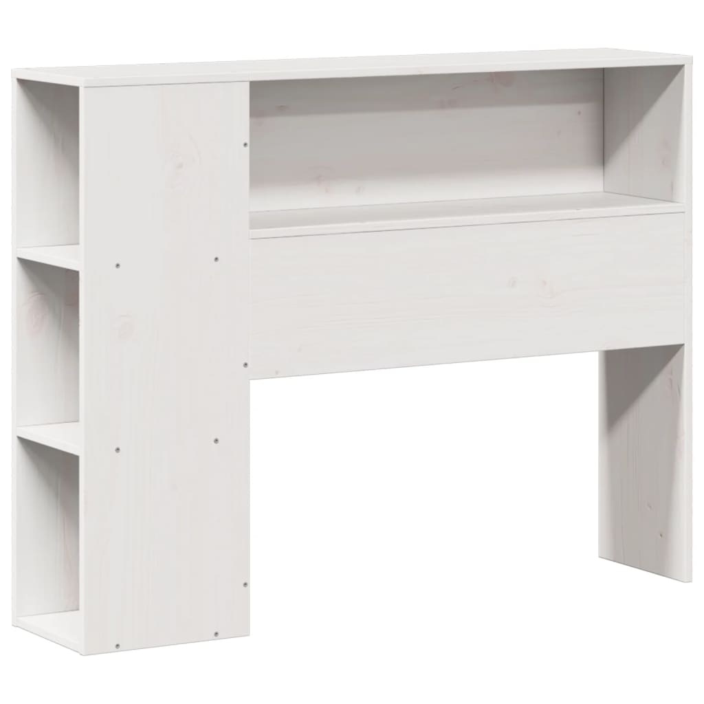 Lit bibliothèque sans matelas blanc 75x190cm bois de pin massif - XIOS