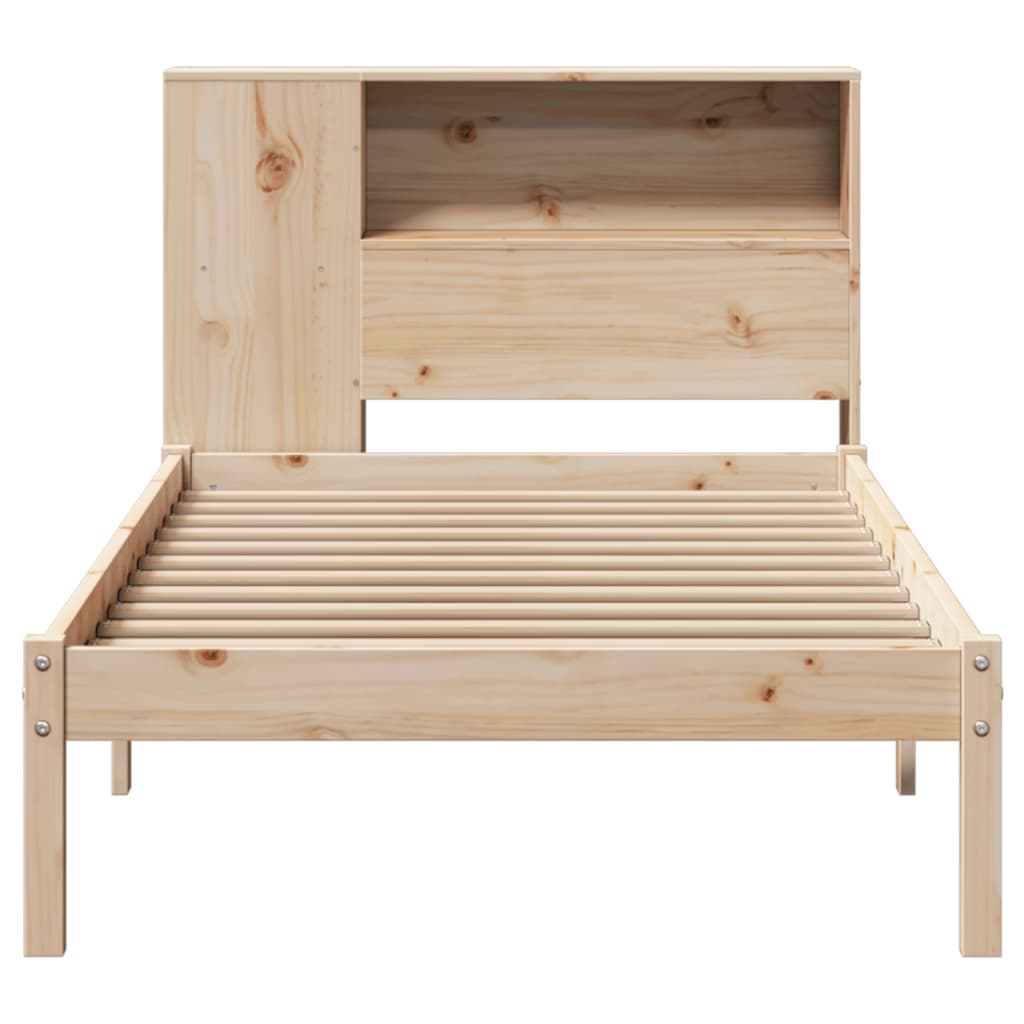 Lit bibliothèque sans matelas 90x190 cm bois de pin massif - XIOS