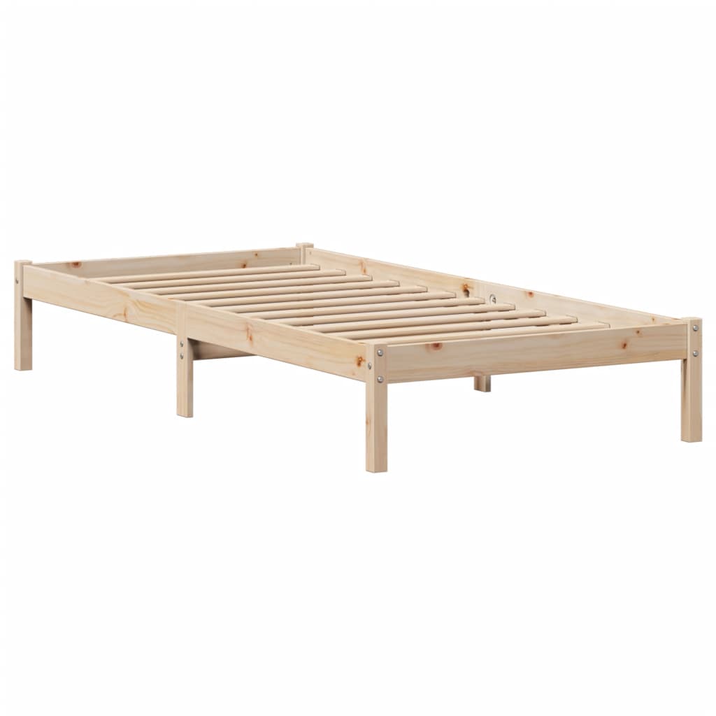 Lit bibliothèque sans matelas 90x190 cm bois de pin massif - XIOS