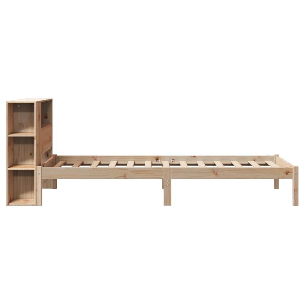 Lit bibliothèque sans matelas 90x190 cm bois de pin massif - XIOS
