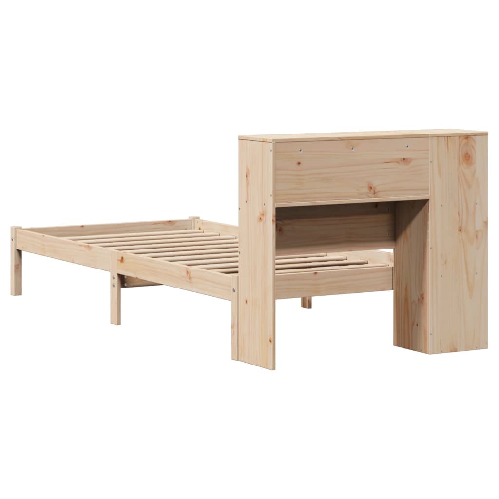 Lit bibliothèque sans matelas 90x190 cm bois de pin massif - XIOS