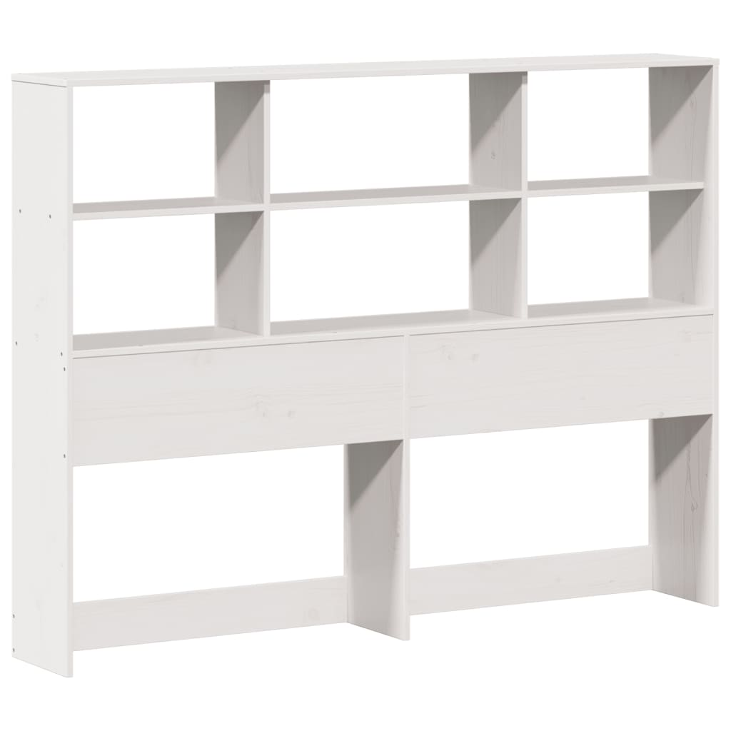 Lit bibliothèque sans matelas blanc 120x190 cm bois pin massif - XIOS