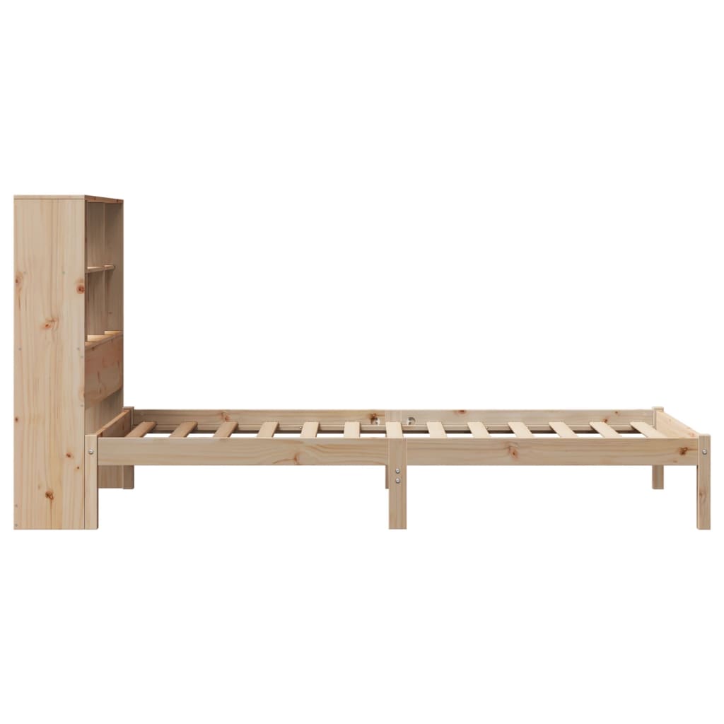 Lit bibliothèque sans matelas 90x200 cm bois de pin massif - XIOS