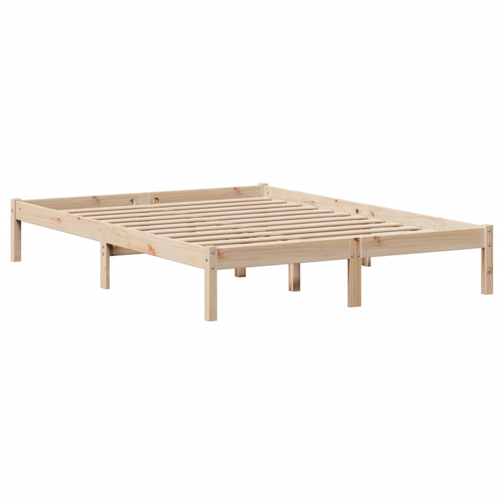 Lit bibliothèque sans matelas 120x200 cm bois de pin massif - XIOS