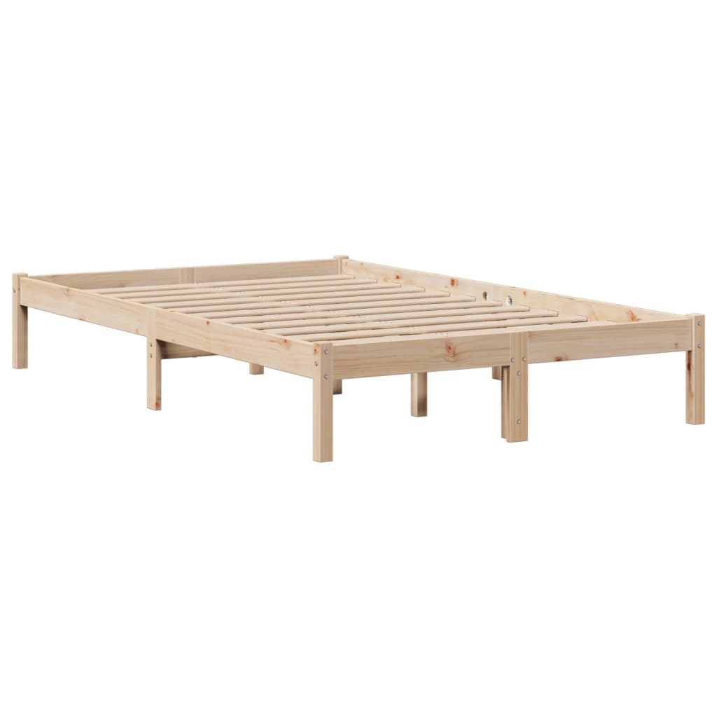 Lit bibliothèque sans matelas 135x190 cm bois de pin massif - XIOS