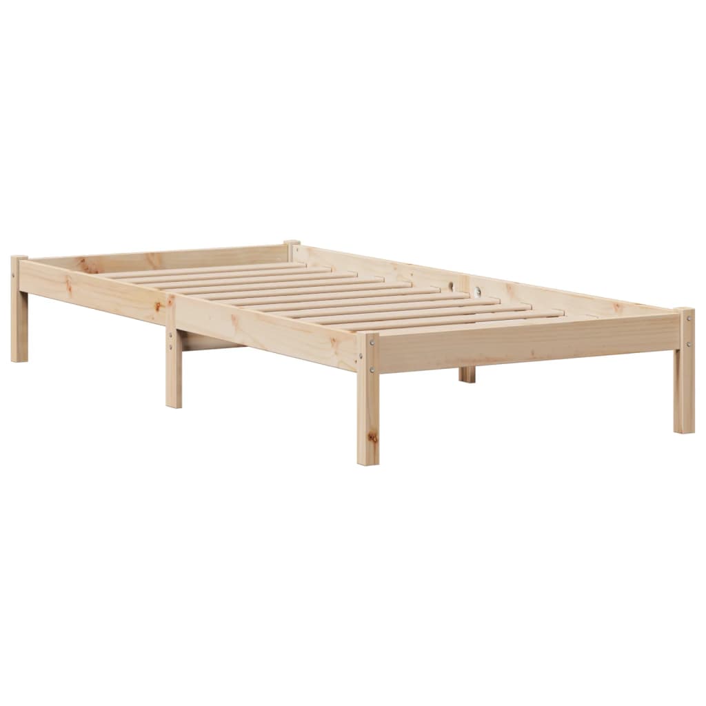 Lit bibliothèque sans matelas 90x200 cm bois de pin massif - XIOS