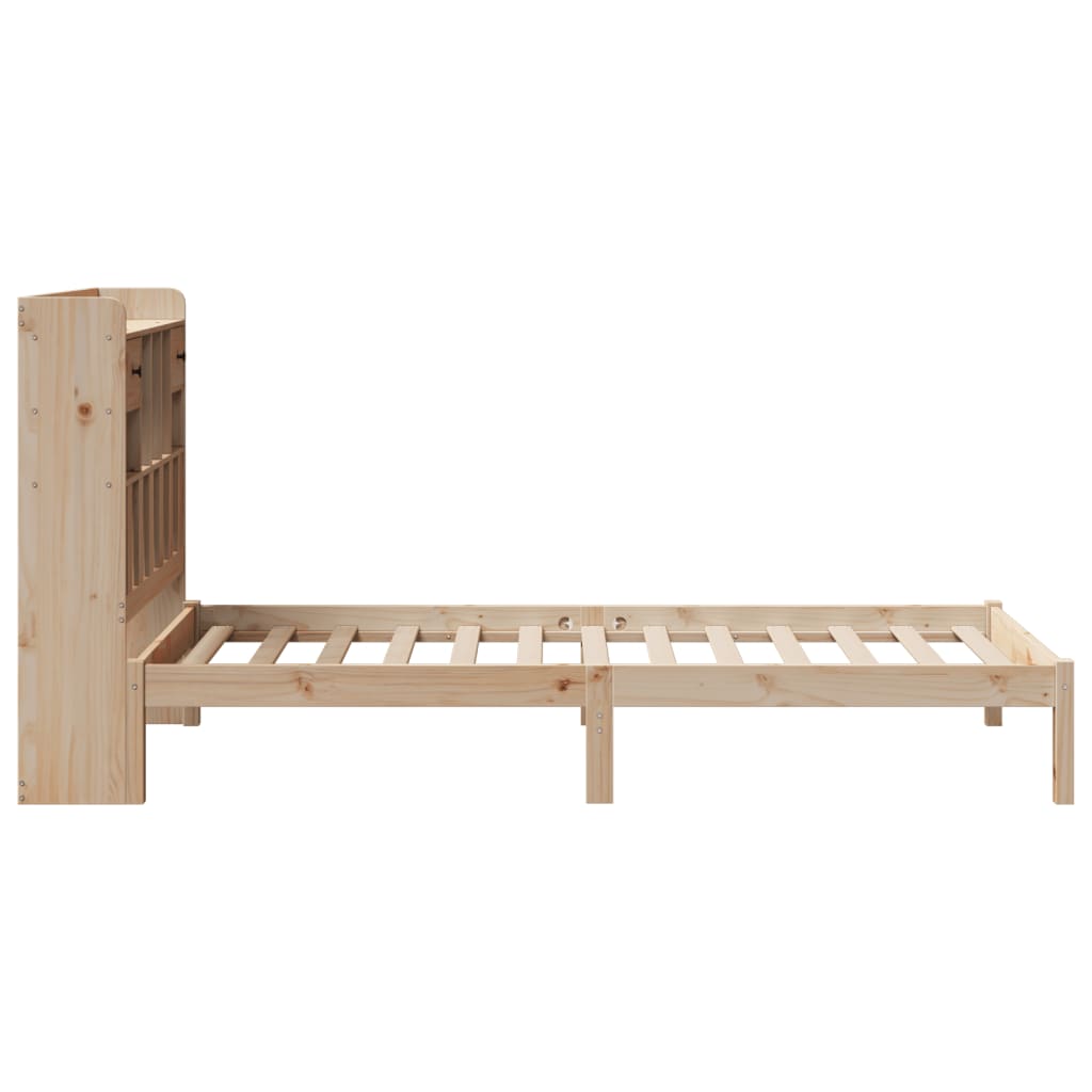 Lit bibliothèque sans matelas 90x200 cm bois de pin massif - XIOS
