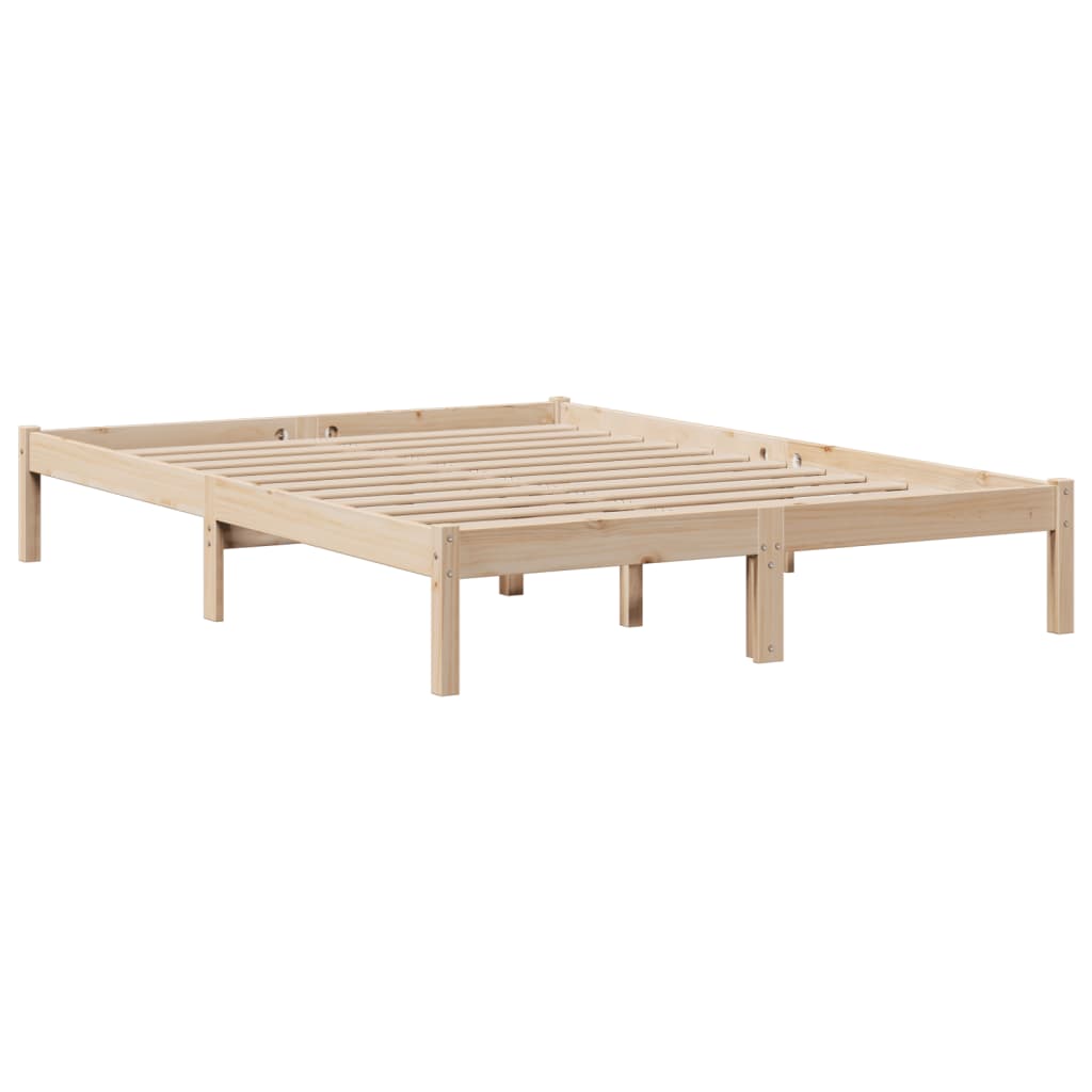 Lit bibliothèque sans matelas 140x200 cm bois massif de pin - XIOS