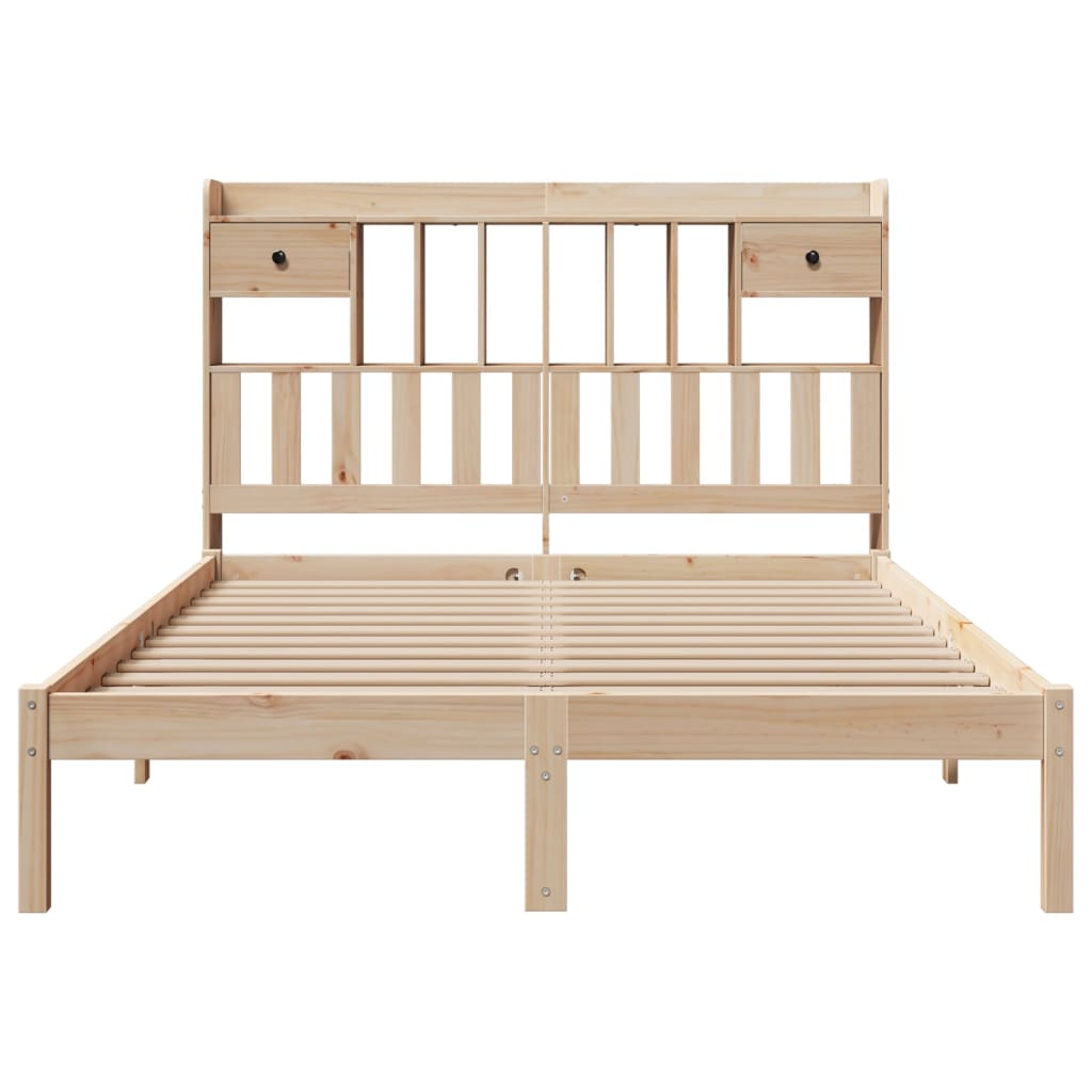 Lit bibliothèque sans matelas 150x200 cm bois massif de pin - XIOS