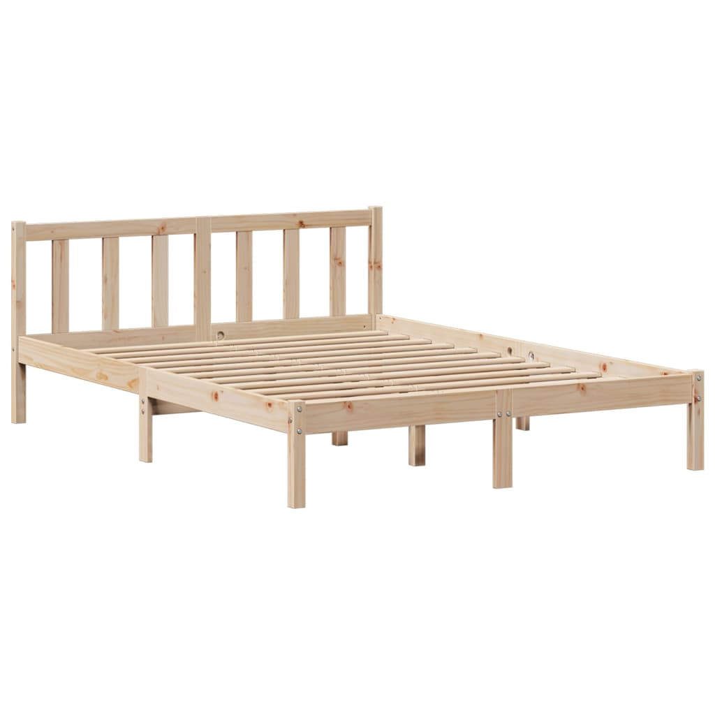 Lit bibliothèque sans matelas 160x200 cm bois massif de pin - XIOS