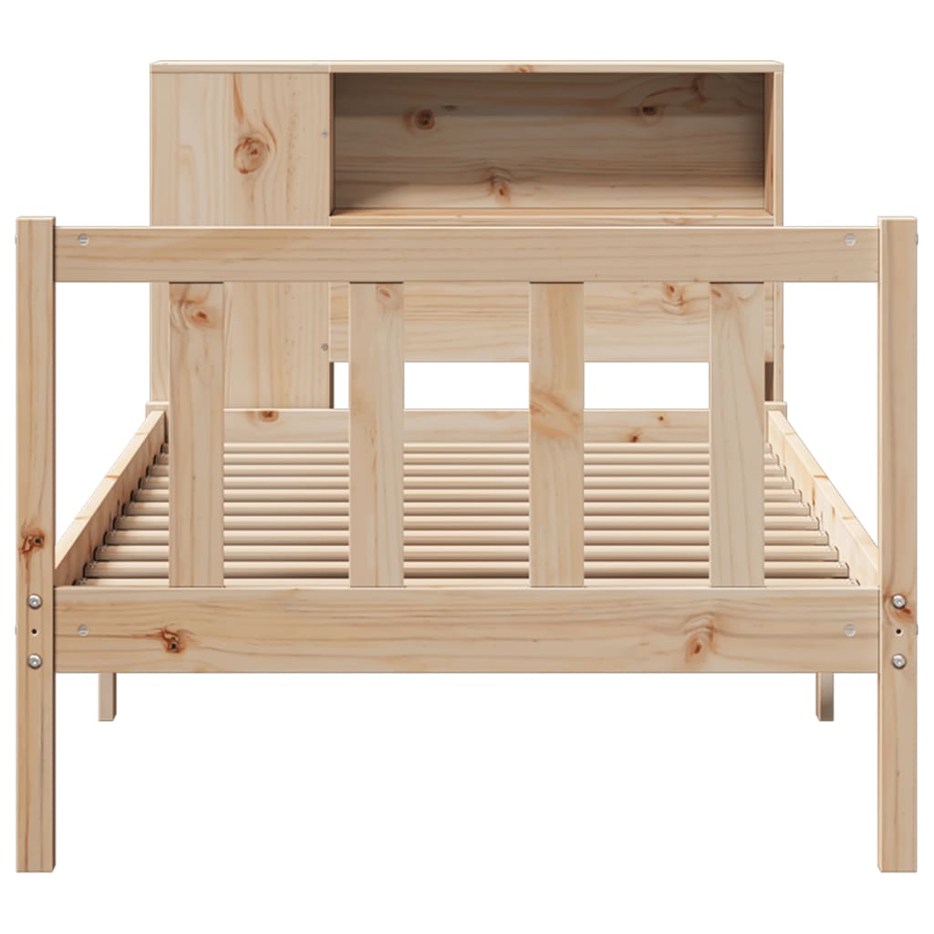 Lit bibliothèque sans matelas 75x190 cm bois de pin massif - XIOS