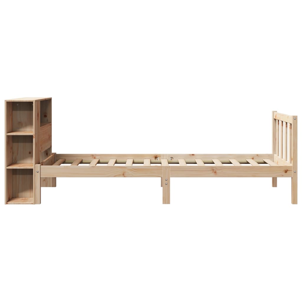 Lit bibliothèque sans matelas 75x190 cm bois de pin massif - XIOS