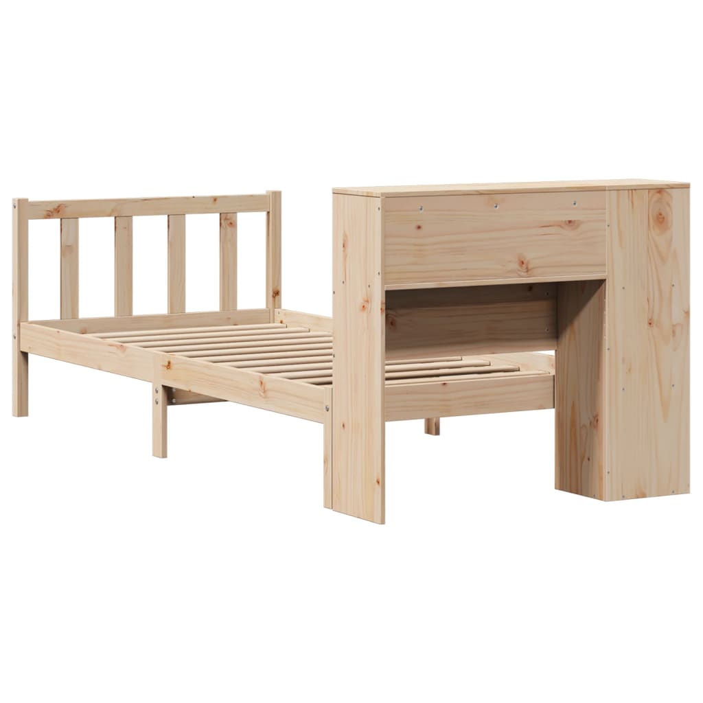 Lit bibliothèque sans matelas 75x190 cm bois de pin massif - XIOS