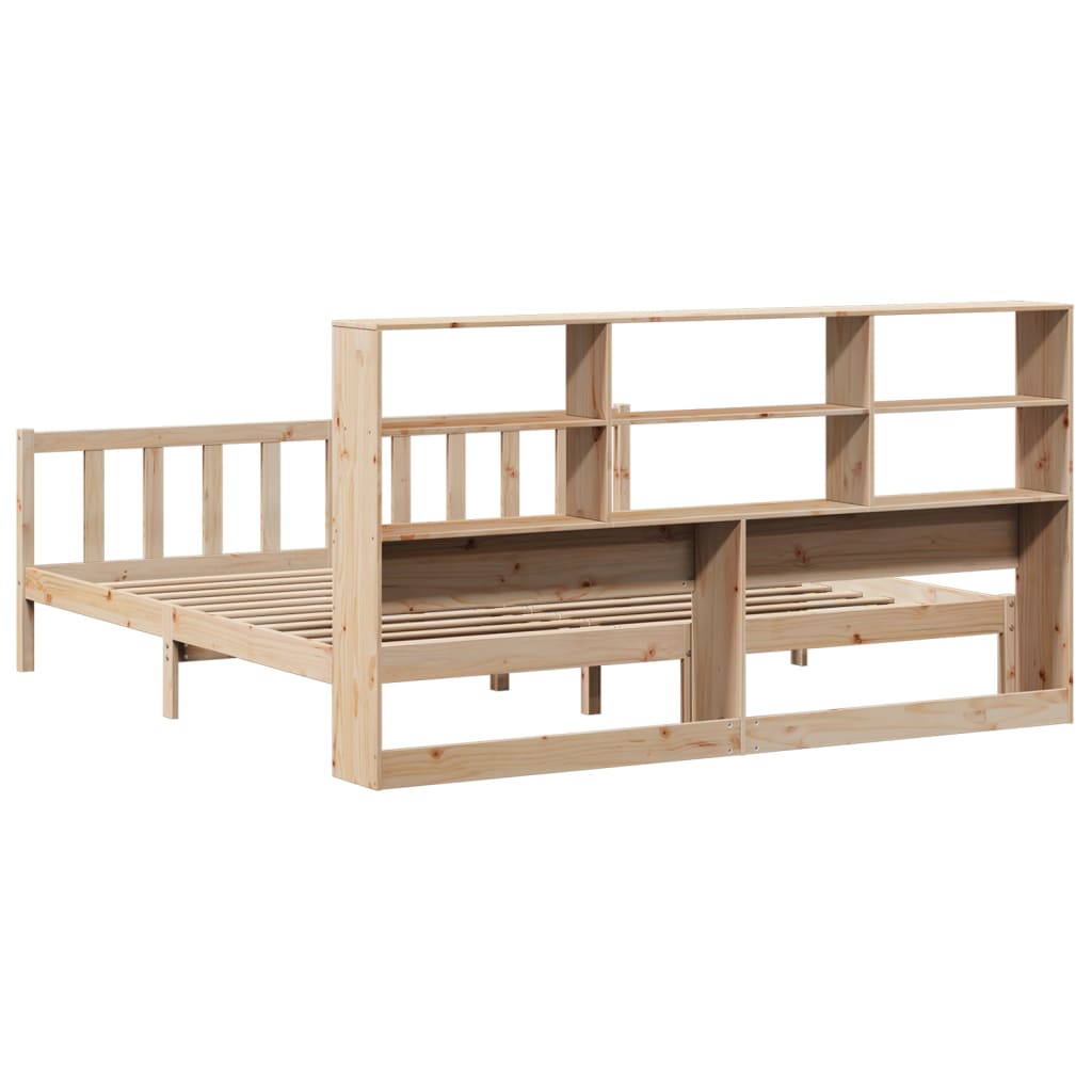 Lit bibliothèque sans matelas 180x200 cm bois massif de pin - XIOS