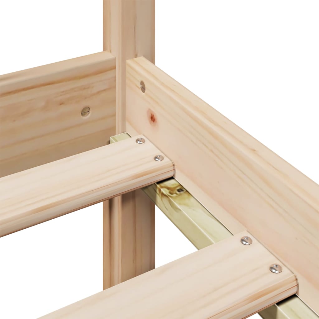 Lit bibliothèque sans matelas 180x200 cm bois massif de pin - XIOS